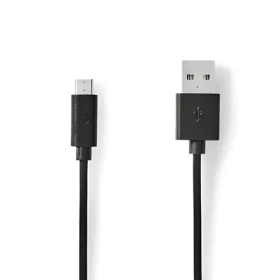 Nedis USB 2.0 kábel USB-A - Micro-B čierna / Kábel USB / 0,5 m / 480 Mbps / 10 W (CCGL60500BK05)