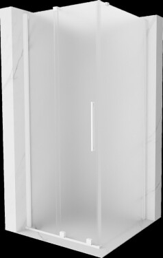 MEXEN/S - Velár sprchovací kút, posuvné dvere 120 x 120, dekor, biela 871-120-120-31-20
