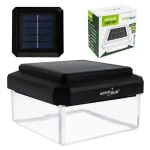 Solárne LED svetlo na stĺpik GB127 teplá biela 3200K / Vonkajšie solárne svietidlo / Rozmer 80x80 mm (GB127 ww)