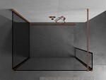 MEXEN/S - Kioto Sprchová zástena WALK-IN 120 x 100 x 40, čierny vzor, meď kartáčovaná 800-120-100-221-65-70-040
