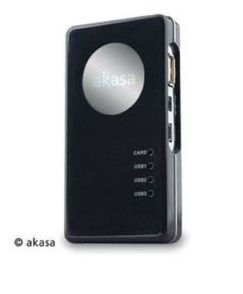 AKASA AK-HC-01BK / externá čítačka kariet Allv1 / USB hub / USB2.0 / čierna (AK-HC-01BK)