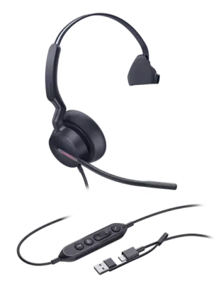 Yealink UH46 Mono (MS Teams) čierna / Mono náhlavná súprava / mikrofón / USB-C USB-A / kábel 2,15 m (1308184)