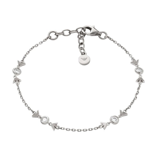 Emporio Armani Pôvabný strieborný náramok pre ženy so zirkónmi EG3616040