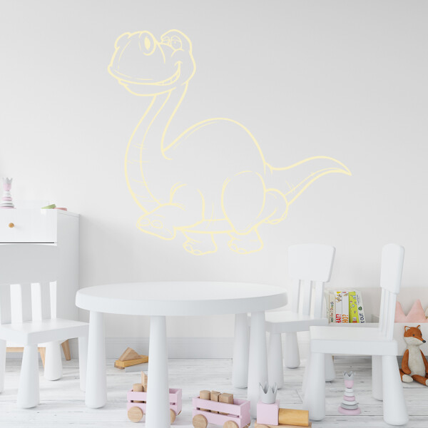Veselá Stena Samolepka Brontosaurus Farba: béžová, Veľkosť: 100 x 93 cm