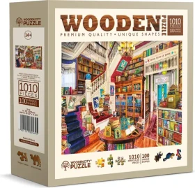 Wooden City Drevené puzzle Prianie v knižnici