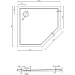 MEXEN - Flow päťboká sprchová vanička slim ľavá 100 x 90, biela lesk 46P109010L