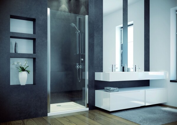 BESCO - Bezrámové sprchové dvere SINCO - Farba rámu zásteny - Hliník chróm, Rozmer A - 80, Smer zatváranie - Univerzálny Ľavé / Pravé, Výplň - Číre bezpečnostné sklo - 6 mm, Výška - 195 BCSIN80