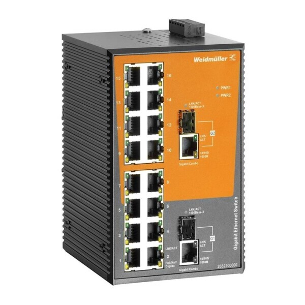 Weidmüller IE-SW-EL18-16TX-2GC priemyselný ethernetový switch 10 / 100 / 1000 MBit/s; 2682200000