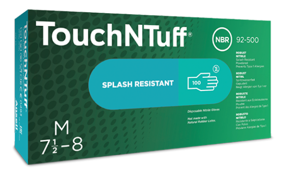 Ansell TOUCH N TUFF 92-500 Farba: Zelená, Veľkosť rukavíc: 6,5-7, 100 ks