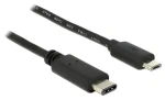 DeLock USB-C - Micro-B 0,5 m čierna / Kábel / USB 2.0 / 480 Mbit/s / 3 A (83333)