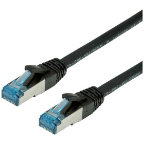 Value 21.99.1965 RJ45 sieťové káble, prepojovacie káble CAT 6A S/FTP 5.00 m čierna dvojžilový tienený, bez halogénov, samozhášavý 1 ks; 21.99.1965