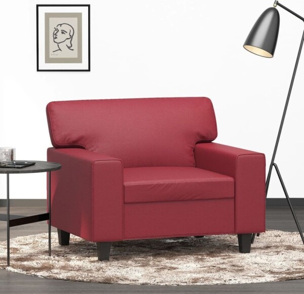 VidaXL Fotel, winna czerwień, 60 cm, obity sztuczną skórą