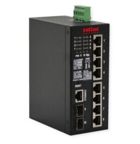Roline 10-portowy Prepínač gigabitowy ROLINE (8x RJ45+2x SFP) Layer2 PoE+ Smart Managed, 240W