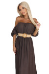 Boho maxi šaty 614-1 Chocolate - Numoco UNI