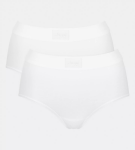 SLOGGI DOUBLE COMFORT - Maxi nohavičky (2ks) - organická bavlna a bezšvový pás Sloggi WHITE 48