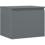 MEXEN/S - Rivel kúpeľňová skrinka pod umývadlo 60 cm s doskou, 1 šuplík, reliéf, grafit mat 91A20-06047-1-BFC66