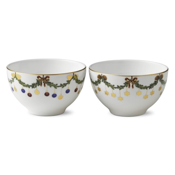 Royal Copenhagen Vianočná porcelánová miska Star Fluted Christmas 300 ml – set 2 ks