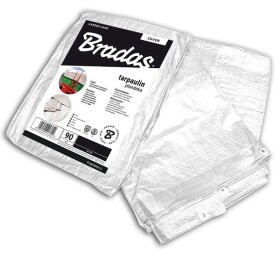 Krycia plachta s okami – STANDARD 90 g/m² biela, 6×10 m [60 m²]