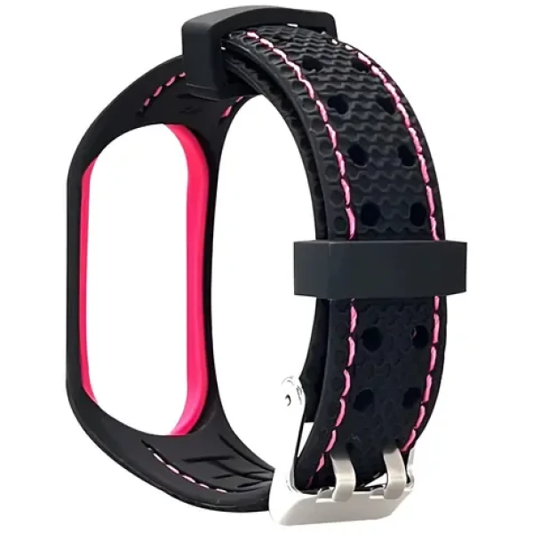 Beline Sport Strap čierno-ružová / Športový silikónový remienok / XIAOMI Mi Band 5, Mi Band 6