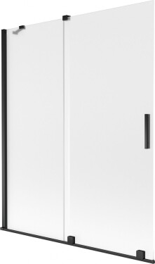 MEXEN/S - Velar dvojkrídlová posuvná vaňová zástena 140 x 150, dekor, čierna 896-140-000-31-70
