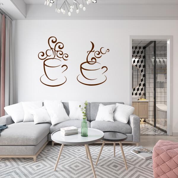 Veselá Stena Samolepka Horúci čaj Farba: hnědá, Veľkosť: 100 x 70 cm
