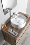 AQUALINE - Keramické umývadlo na dosku, priemer 40cm, biela 49413