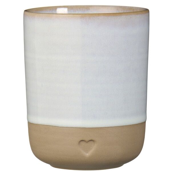 Ib Laursen Kameninový hrnček Heart White Matt 190 ml