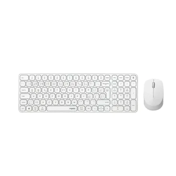 Rapoo 8810ME Multi-mode biela / bezdrôtová sada klávesnice a myši / 2.4GHz / BT 5.0 / CZ-SK verzia (6940056128003)