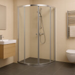 H K - Štvrťkruhový sprchovací kút PURE S4 90x90 s dvojdielnymi posuvnými dverami PURES490