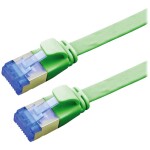Value 21.99.2145 RJ45 sieťové káble, prepojovacie káble CAT 6A F/UTP 5.00 m zelená tienený, plochý, pozlátené kontakty 1 ks; 21.99.2145