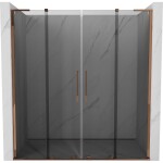 MEXEN/S - Velar L Duo posuvné sprchové dvere 200, grafit, ružové zlato 871-200-003-42-60