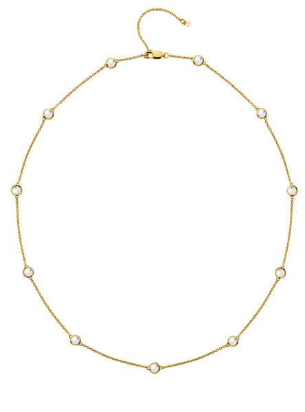 Hot Diamonds Luxusný pozlátený náhrdelník s topazmi a pravým diamantom Gemstone DN212