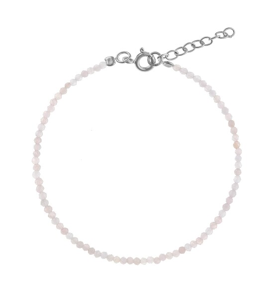 AGAIN Jewelry Korálkový náramok z ružového mesačného kameňa AJKNR009