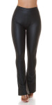 Sexy faux leather flared thermal pants highwaist brown M/L