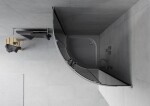 MEXEN/S - Rio štvrťkruhový sprchovací kút 70 x 70, grafit, chróm + vanička Rio 863-070-070-01-40-4710