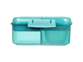 Sistema Ocean Bound Bento Cube trojkomorová krabička s nádobou na jogurt a 2 tácky 1.25 l mätová (8592001420427)