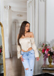 Sexy Koucla Corset Top off-shoulder Satin Look Einheitsgroesse