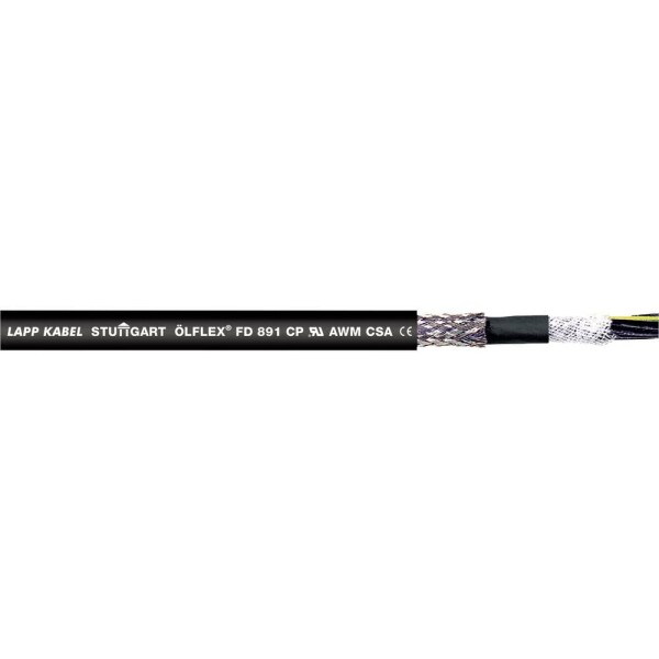 LAPP 1027104/500 vedenie ťažnej reťaze ÖLFLEX® FD 891 CY 4 G 0.75 mm² čierna 500 m; 1027104/500