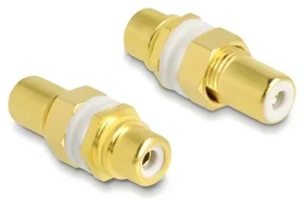 DeLock biela / Audio adaptér / Cinch (F/F) / pre vstavanie / pozlátené kontakty (64141)