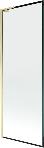 MEXEN/S - Next L vaňová zástena FIX 70 x 150, čierna vzor, zlatá kartáčovaná 895-070-000-03-70-55