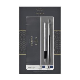 PARKER Jotter Stainless Steel CT Duoset / sada plniace pero a guličkové pero (2093258)