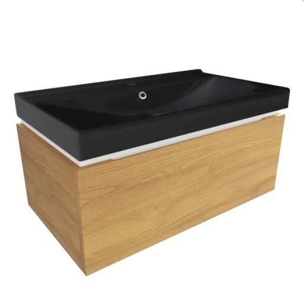 Kúpeľňová skrinka s umývadlom SAT Feel 80x30x46 cm dub medový mat SATFEEL80DMU1MB SATFEEL80DMU1MB