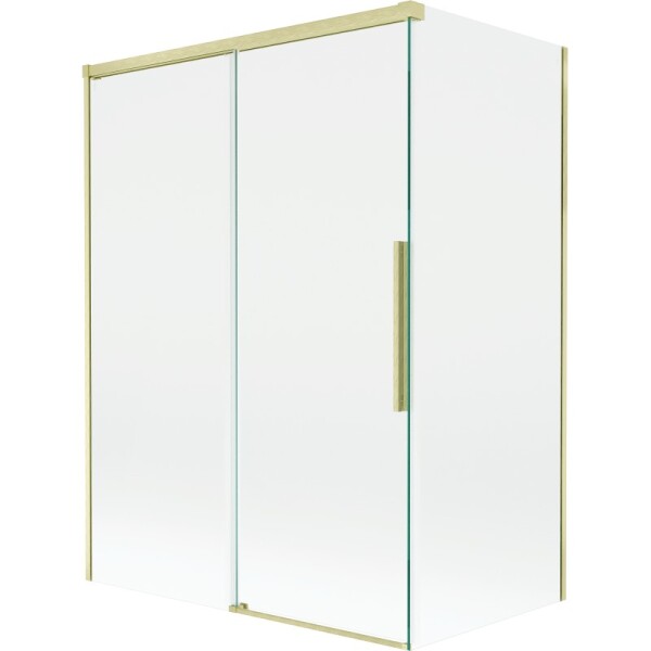 MEXEN/S - Rox vaňová zástena 2-krídlová posuvná 120 + 70 x 150, transparent, zlatá kartáčovaná 8C9-120-070-55-00