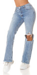 Sexy Bootcut Highwaist Jeans mit Cut-outs denimblue