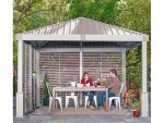 Sojag Nanda 12x12 vrátane bočnej steny 363 x 363 x 313 cm, metalická šampanská
