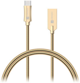 CONNECT IT Wirez Steel Knight USB-C (Type C) - USB-A 1m metallic zlatá (CCA-5010-GD)