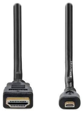 Nedis High Speed HDMI - Micro HDMI 2 m čierna / Kábel HDMI / 4K 30 Hz / Ethernet / pozlátené konektory (CVGB34700BK20)