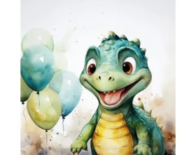 Detský obraz Veselý dino, 35x35 cm%