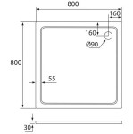 H K - THOR Sprchová vanička z liateho mramoru, štvorec, 80x80x3 cm SE-THOR-80sqm