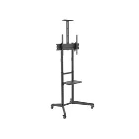 Brateck T1040T čierna / Pojazdný stojan pre TV 37"-70" / nosnosť 50kg / 2 police (BRT1040T)